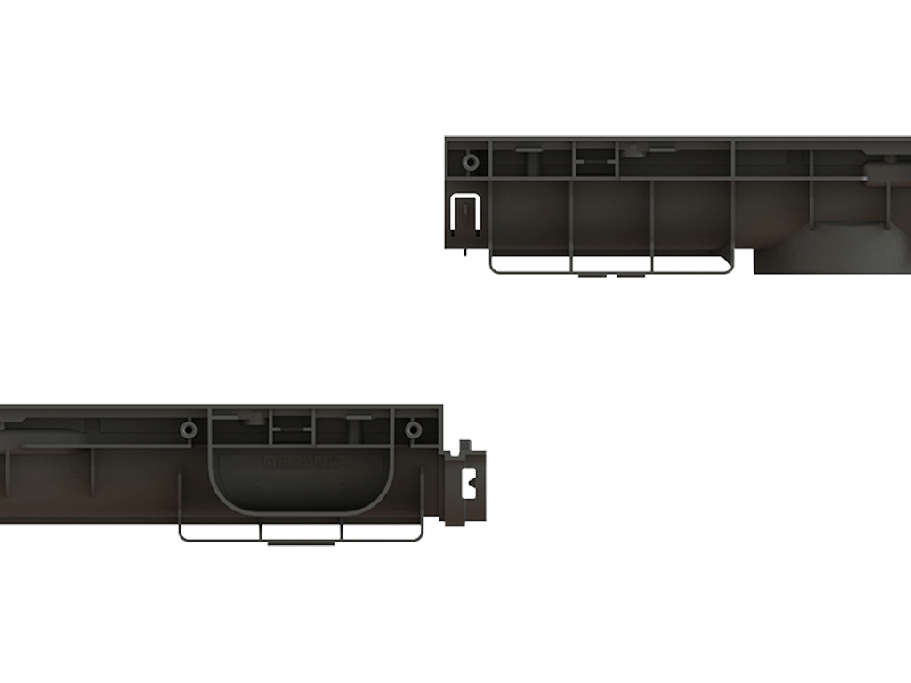 Лоток водоотводный пластиковый BASE DN100 H80 с решеткой чугунной щелевой класс нагрузки C250